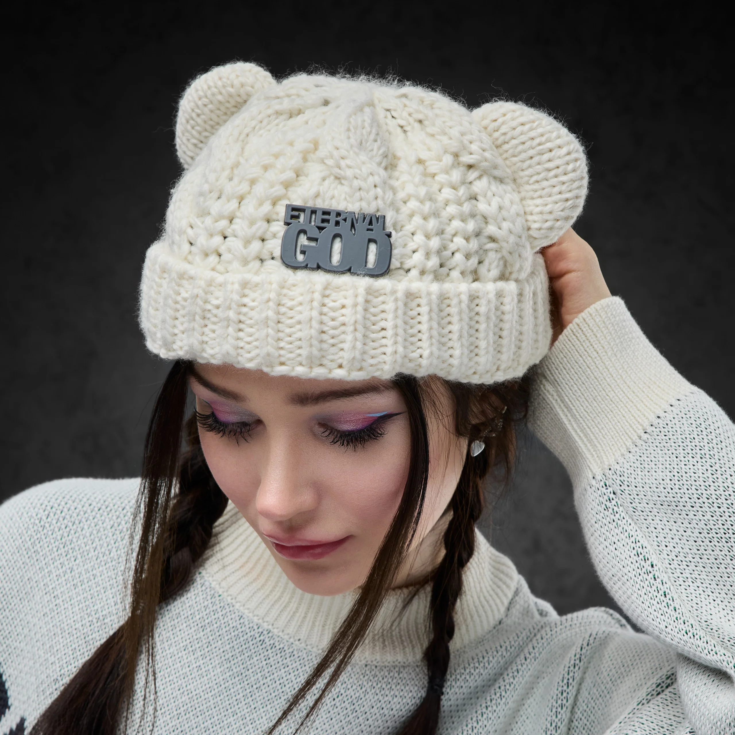 Patch Knit Beanie