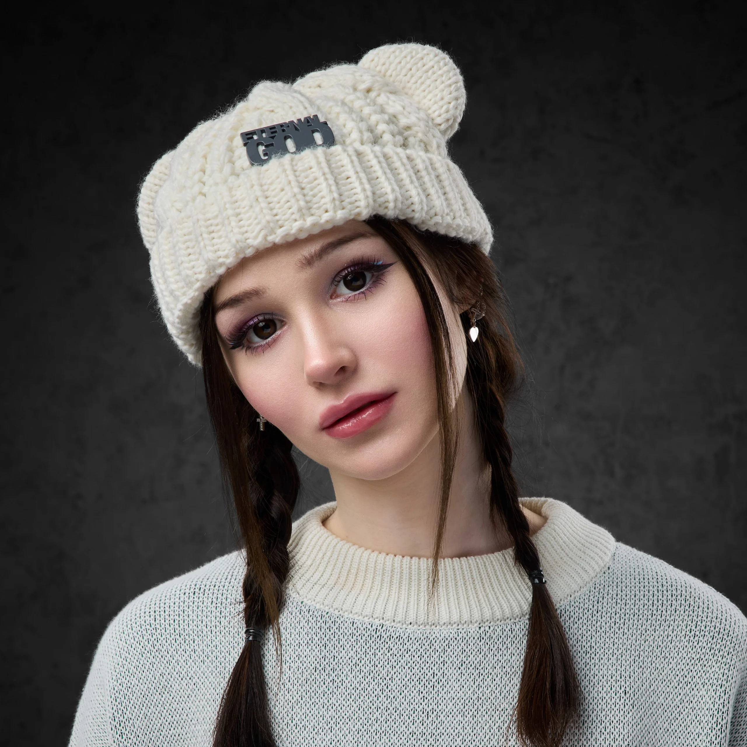 Patch Knit Beanie - Image 3