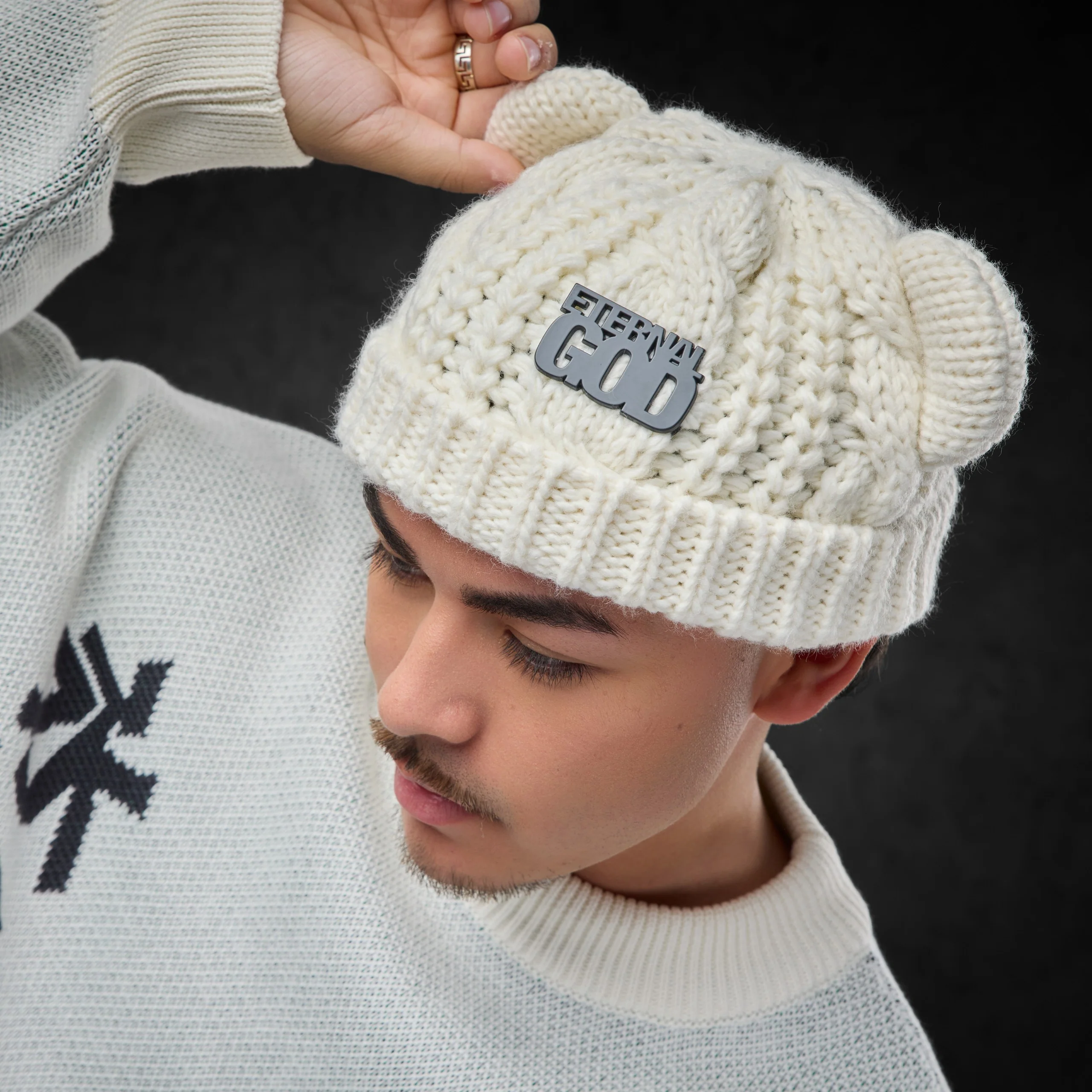 Patch Knit Beanie - Image 6