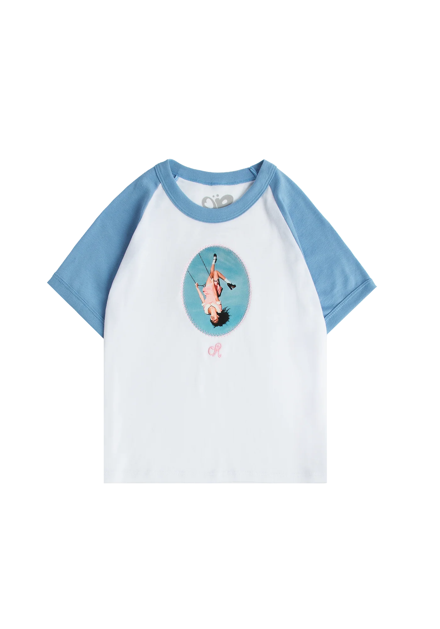 album cover stitched women's baby cropped raglan